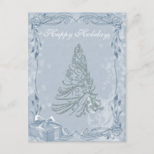 Cartão Postal De Festividades Cartão Jeweled da árvore de Natal
