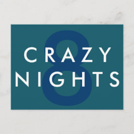 Cartão Postal De Festividades Cartão louco de Hanukkah de 8 noites