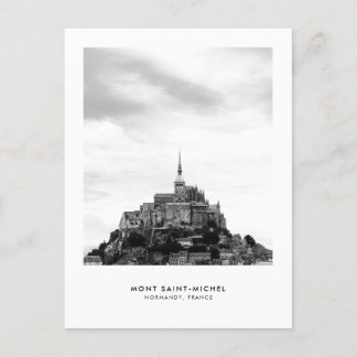Cartão Postal De Festividades Cartão monocromático do viagem de Mont SaintMichel
