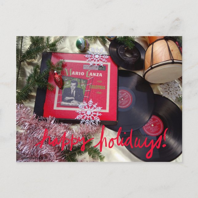 Cartão Postal De Festividades Cartão musical do feriado de Mario Lanza do (Frente)