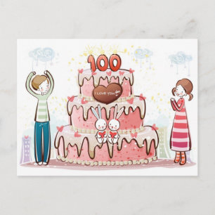 Cartão Postal De Festividades Cartão-postal - 100 Anos de Amor - Casal Namorados