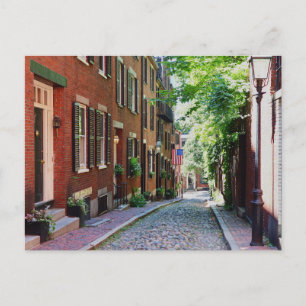 Cartão Postal De Festividades Cartão-postal Acorn Street Boston Massachusetts