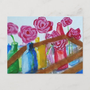 Cartão Postal De Festividades Cartão-postal acrílico para pintura de flores em
