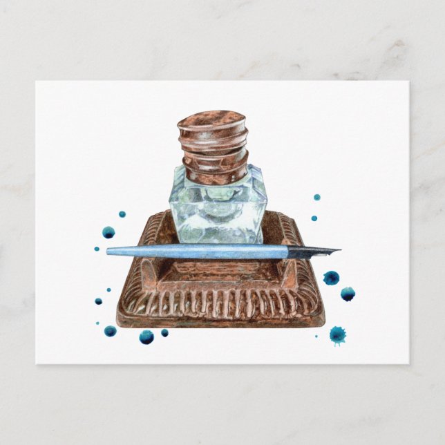 Cartão Postal De Festividades Cartão-postal Antiquado de Inkwell (Frente)