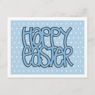 Cartão Postal De Festividades Cartão-postal azul felz pascoa
