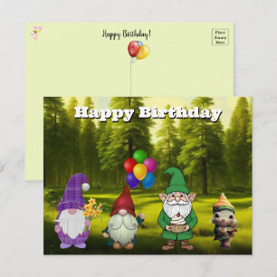 Cartão Postal De Festividades Cartão-postal Birthday Gnome