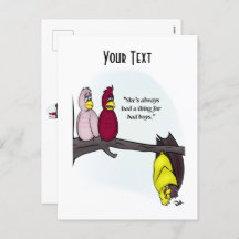 Cartão-postal branco para meninos maus