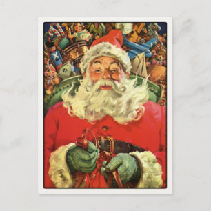 Cartão Postal De Festividades Cartão-postal com saudações Vintage Santa Claus