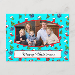 Cartão Postal De Festividades Cartão-postal da família de padrões de Natal bonit