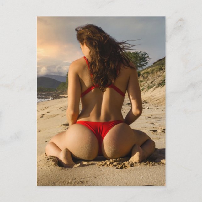 Cartão Postal De Festividades Cartão-postal da garota de Bikini de verão quente (Frente)