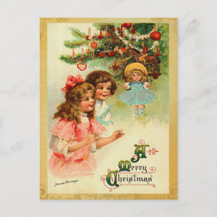 Cartão Postal De Festividades Cartão-postal da Manhã de natais vintages