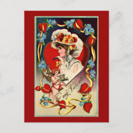 Cartão Postal De Festividades Cartão-postal da Senhora Vintage Minha Namorados