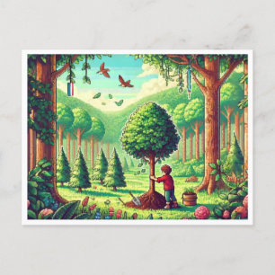 Cartão Postal De Festividades Cartão-postal de 🌱 Arbor para Pixel no Dia da Árv