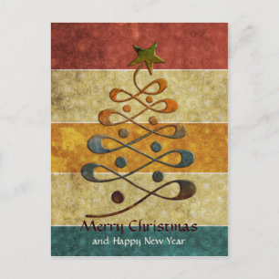 Cartão Postal De Festividades Cartão-postal de árvore de Natal com gradiente inc