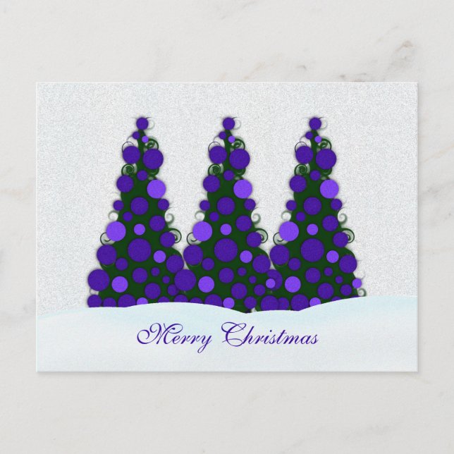Cartão Postal De Festividades Cartão-postal de árvore de Natal Roxo (Frente)