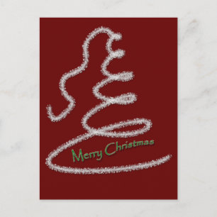 Cartão Postal De Festividades Cartão-postal de árvore do Silver Garland Xmas