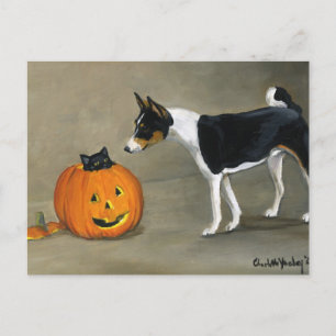 Cartão Postal De Festividades Cartão-postal de "Basenji Halloween"