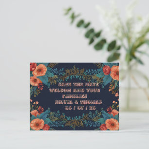 Cartão Postal De Festividades Cartão-postal de casamento Floral Orange Flowers