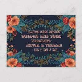 Cartão Postal De Festividades Cartão-postal de casamento Floral Orange Flowers