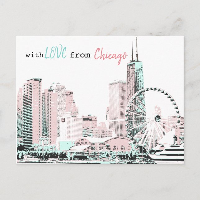 Cartão Postal De Festividades Cartão-postal de Chicago (Frente)