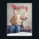 Cartão Postal De Festividades Cartão-postal de coleção de neve feliz vermelho<br><div class="desc">Envie aos seus entes queridos um cartão-postal de férias moderno este ano.</div>