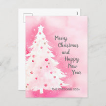 Cartão-postal de cor aquática de árvore branca de