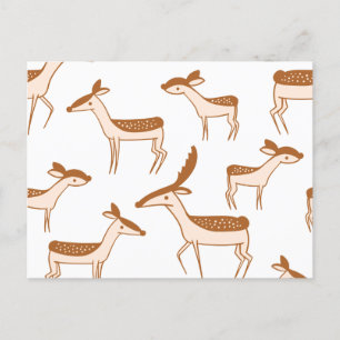 Cartão Postal De Festividades Cartão-postal de Design de Deer Pattern