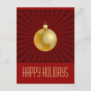 Cartão Postal De Festividades Cartão-postal de faixas de amido, vermelho e Doura