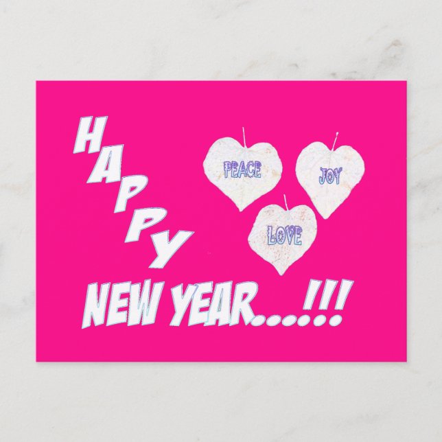 Cartão Postal De Festividades Cartão-postal de feliz ano novo (Frente)