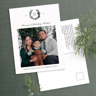 Cartão Postal De Festividades Cartão-postal de Feriado Clássico em Monograma de 