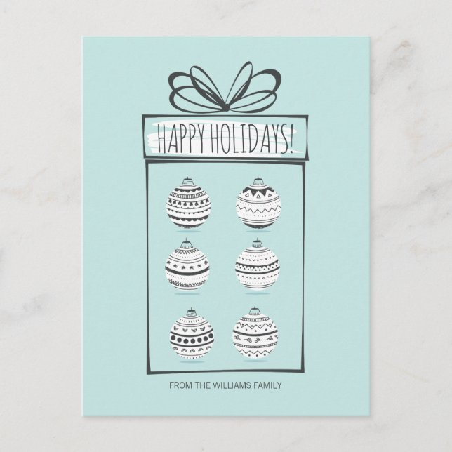 Cartão Postal De Festividades Cartão-postal de feriado de enfeites de natal (Frente)