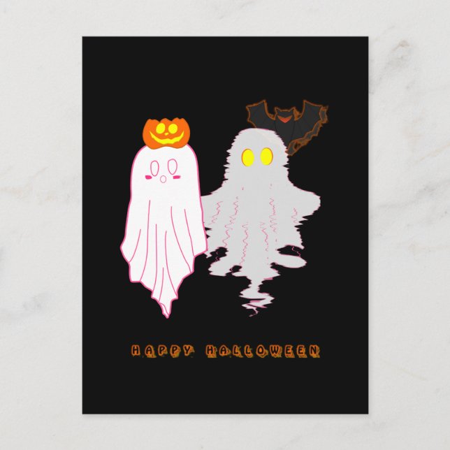 Cartão Postal De Festividades Cartão-postal de Feriado de Halloween para Fantasm (Frente)
