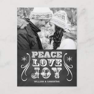 Cartão Postal De Festividades Cartão-postal de Feriado de Joy Chalkboard Peace L