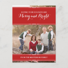 Cartão Postal De Festividades Cartão-postal de Feriado de Música Vermelho Simple