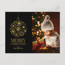 Cartão Postal De Festividades Cartão-postal de Feriado de Ornamento Dourado do F