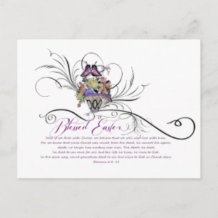 Cartão Postal De Festividades Cartão-postal de Feriado de Páscoa Abençoado