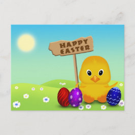 Cartão Postal De Festividades Cartão-postal de Feriado de Pintinho de Bebê de Fe