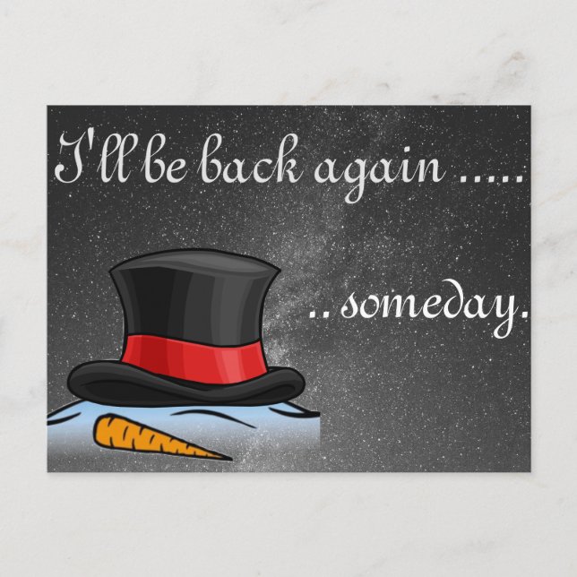 Cartão Postal De Festividades Cartão-postal de Feriado de Snowman Silk Hat Hat S (Frente)