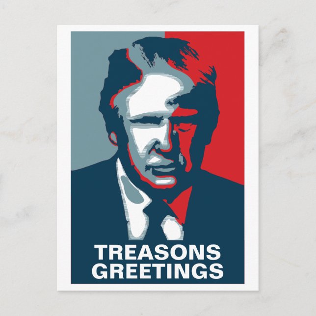 Cartão Postal De Festividades Cartão-postal de Feriado Donald Trump TREASONS GRE (Frente)