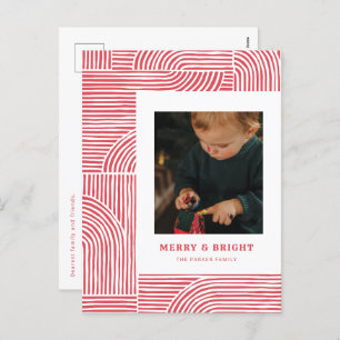 Cartão Postal De Festividades Cartão-postal de Feriado Moderno do Candy Cane Arc