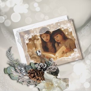 Cartão Postal De Festividades Cartão-postal de Feriado Sheinsettia Lace Florals