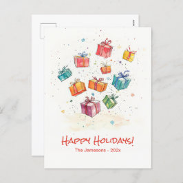 Cartão Postal De Festividades Cartão-postal de feriados felizes para a Retro-Fér