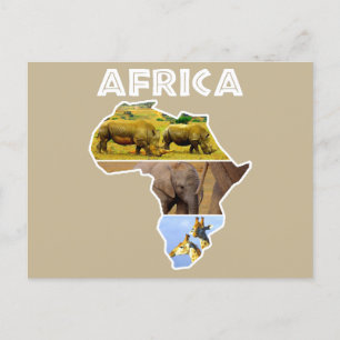 Cartão Postal De Festividades Cartão-postal de férias continentais da Africa Wil