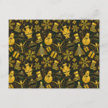 Cartão-postal de férias de colagem de Natal metáli