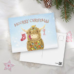 Cartão Postal De Festividades Cartão-postal de Férias de Natal Cuja Vaca é Funny<br><div class="desc">Cartão-postal de Férias Personalizadas,  Cuja Festa Personalizada Feriada foi Engraçada em Highland Cow | Cartão postal de Natal Hilário Cow Pun | Cartão de férias personalizado para pavimentação</div>