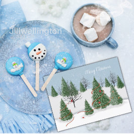 Cartão Postal De Festividades Cartão-postal de Férias de Natal da Floresta Encan