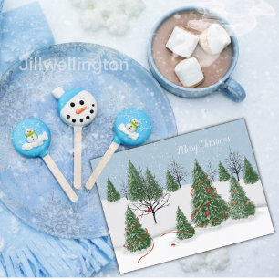 Cartão Postal De Festividades Cartão-postal de Férias de Natal da Floresta Encan