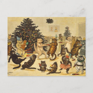 Cartão Postal De Festividades Cartão-postal de Férias de Natal do Louis Wain