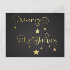 Cartão Postal De Festividades Cartão-postal de Férias de Natal Dourado
