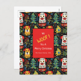 Cartão Postal De Festividades Cartão-postal de Férias Grátis para Cães de Natal